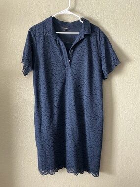 Banana Republic Navy Lace Polo Dress